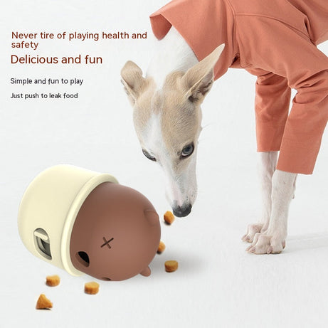 Pets Leakage Food Feeder Dog Interactive Training Toy Ball Natural