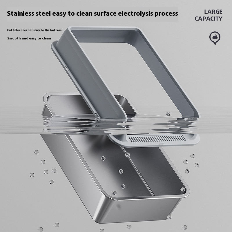 Stainless Steel Litter Box Cat Toilet