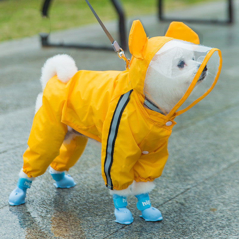 Puppy Dog Raincoat Four-legged Waterproof All-inclusive Teddy