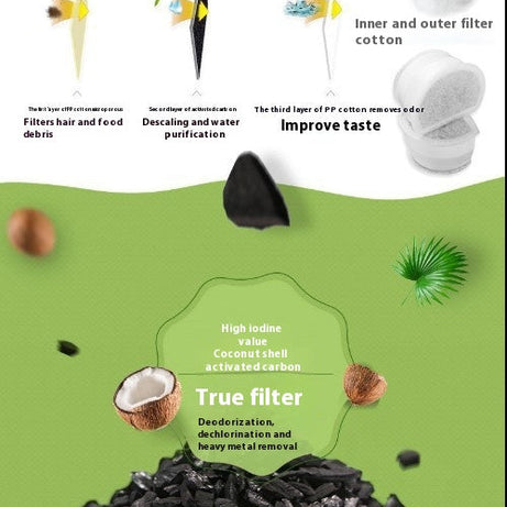 Pet Automatic Fountain Water Dispenser Activated Carbon Filter