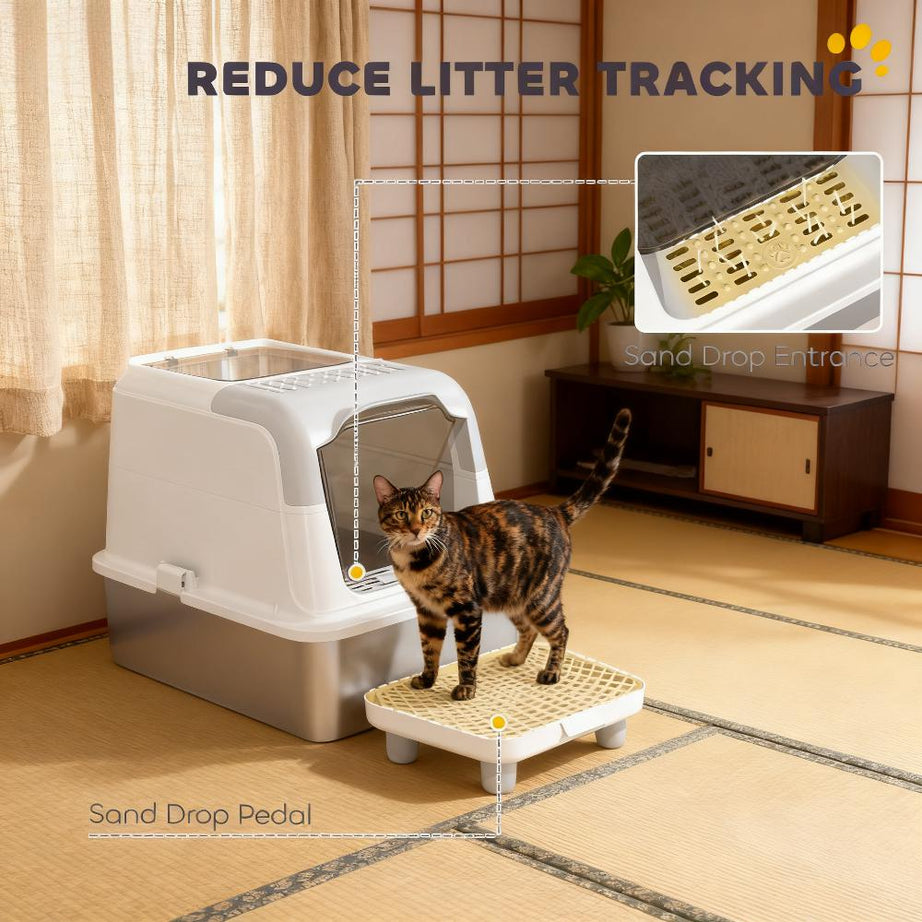 Cat Litter Box Enclosed With Scoop Deodorizer Bag