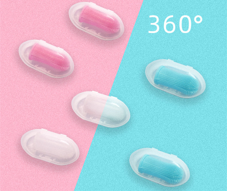 Soft Silicone Pet Finger Toothbrush With Case