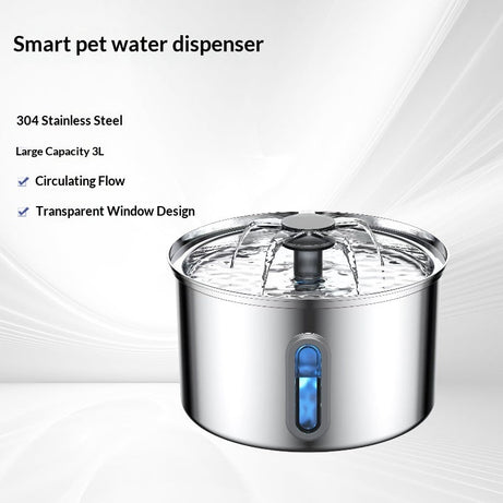 Pet Water Fountain 304 Stainless Steel Cat Dispenser