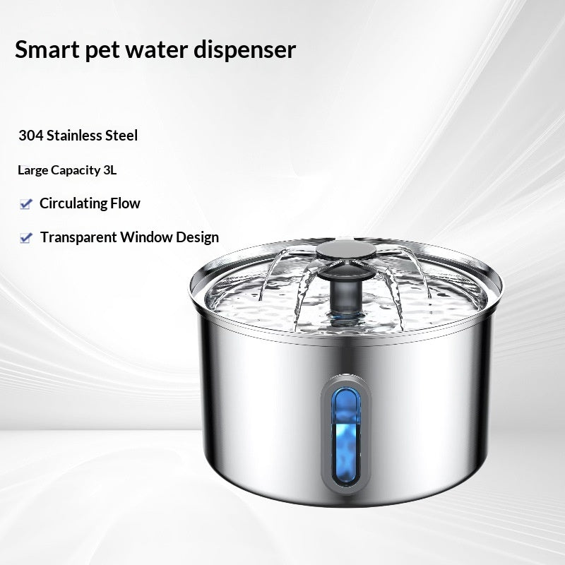 Pet Water Fountain 304 Stainless Steel Cat Dispenser