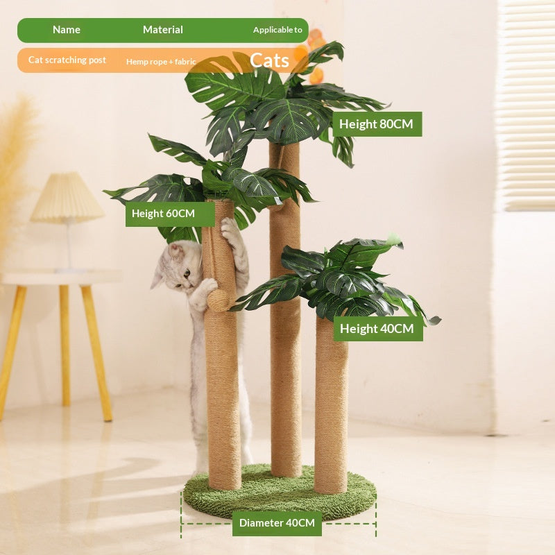Cat Scratching Post Climbing Frame Hemp Rope Board Vertical