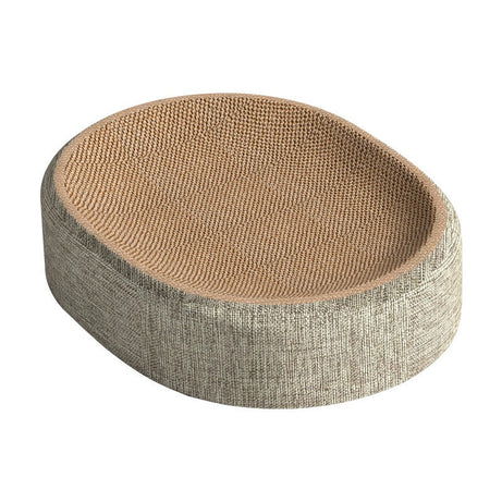 Woven Scratching Post And Oval Cat Bed In One
