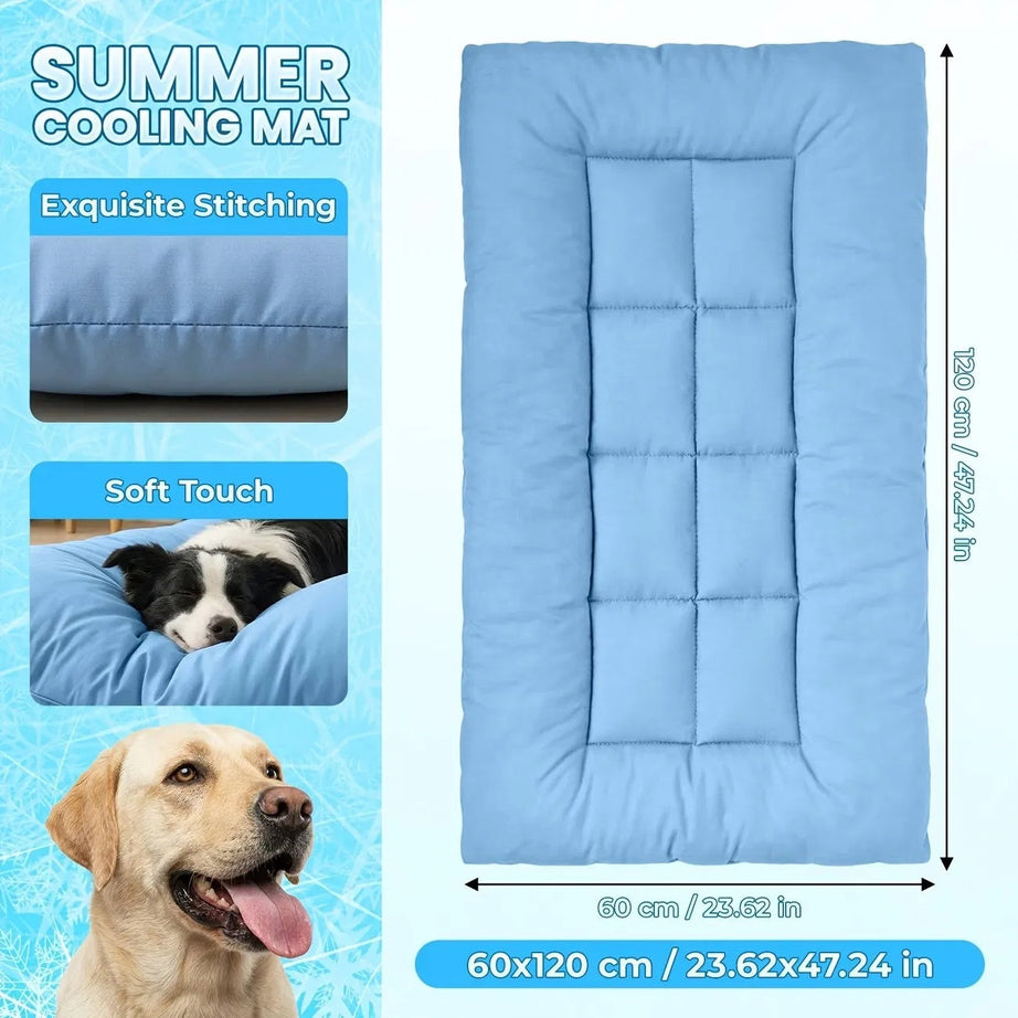 Extra-large Cooling Dog Sofa Bed Ultra-soft Plush Pet Mat With 8