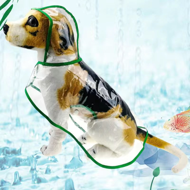 Transparent Dog Raincoat Pet Clothes Large Medium Size