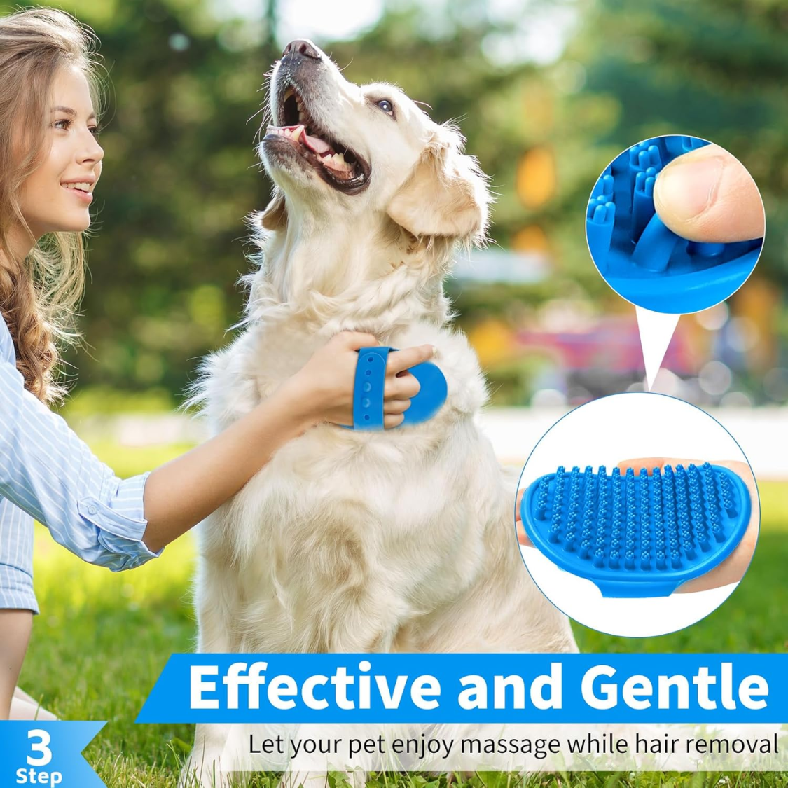 6pcs Dog Bath Brush Toothbrush Adjustable Handle Shampoo Scrubber