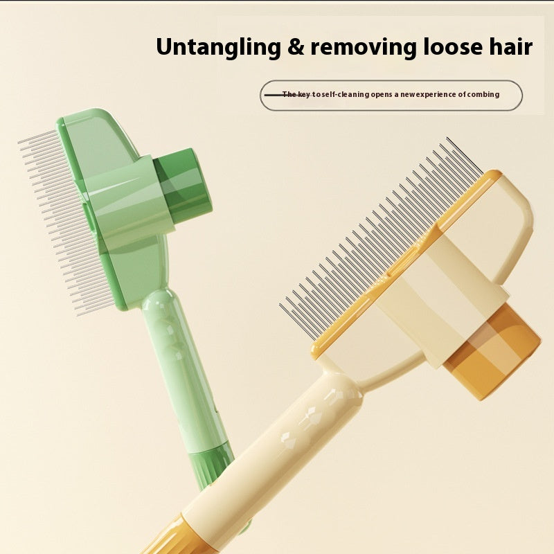 Professional Pet Comb For Dogs And Cats With Release Button Flea