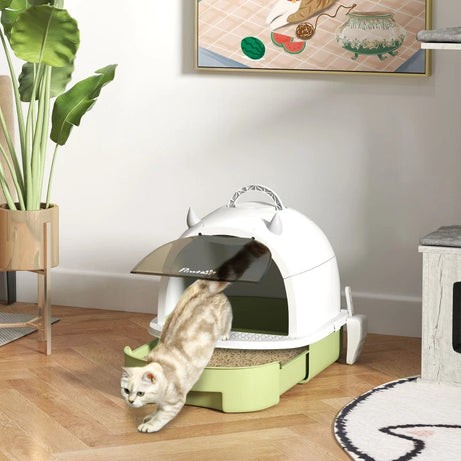 Covered Cat Litter Box With Lid Scoop Deodorizing Bags For Odor