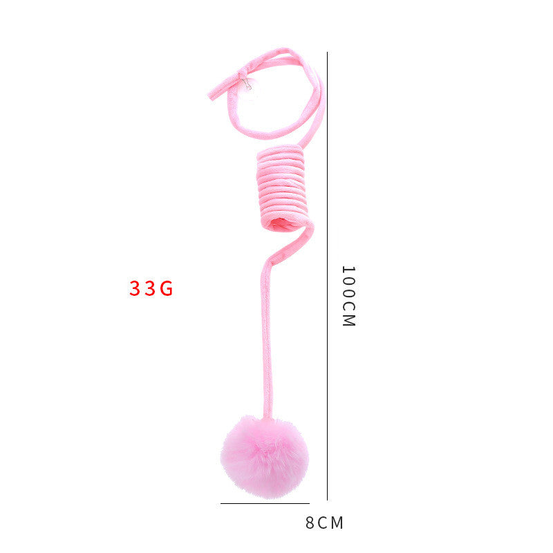 Cat Toy Self-hi Sucker Spring Rabbit Hair Ball Interactive Play Pet