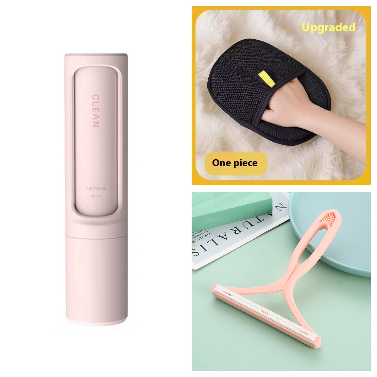 2-1 Reusable Pet Hair Remover Brush Lint Roller Portable Effective