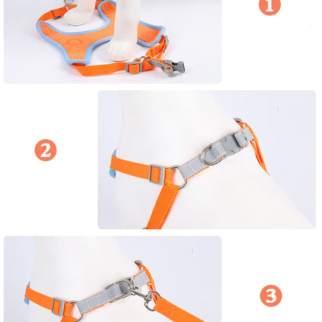 Dog Harness Cat Reflective Dogs Leashs Soft Mesh Chest Strap