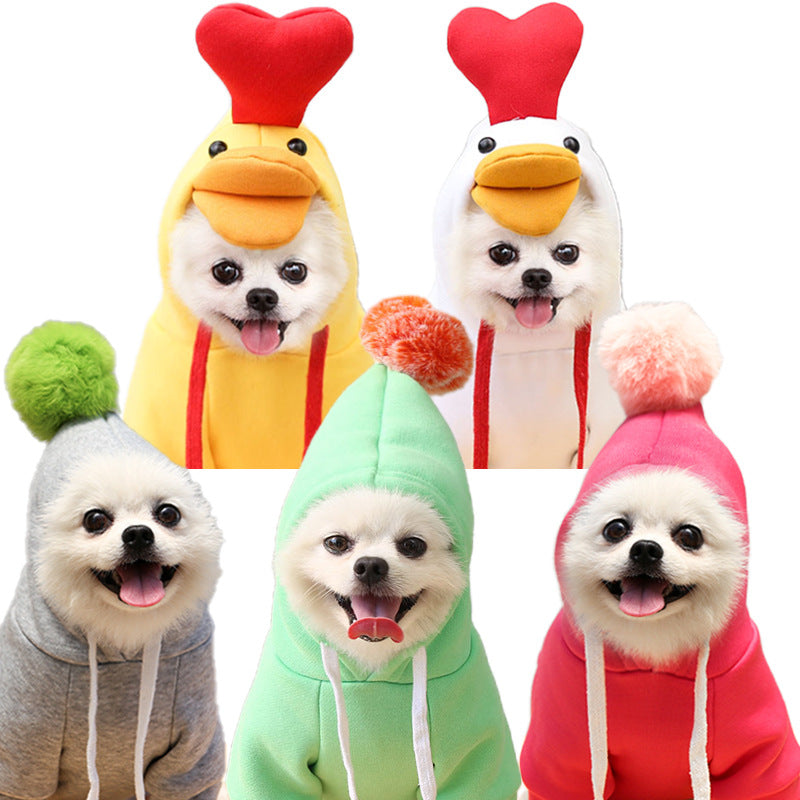 Cute Fruit Dog Clothes For Small Dogs Hoodies Winter Warm Fleece