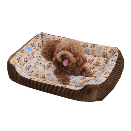 Pet Dog Beds Mats Soft Plush Warm Sofa Kennel Sleep Basket
