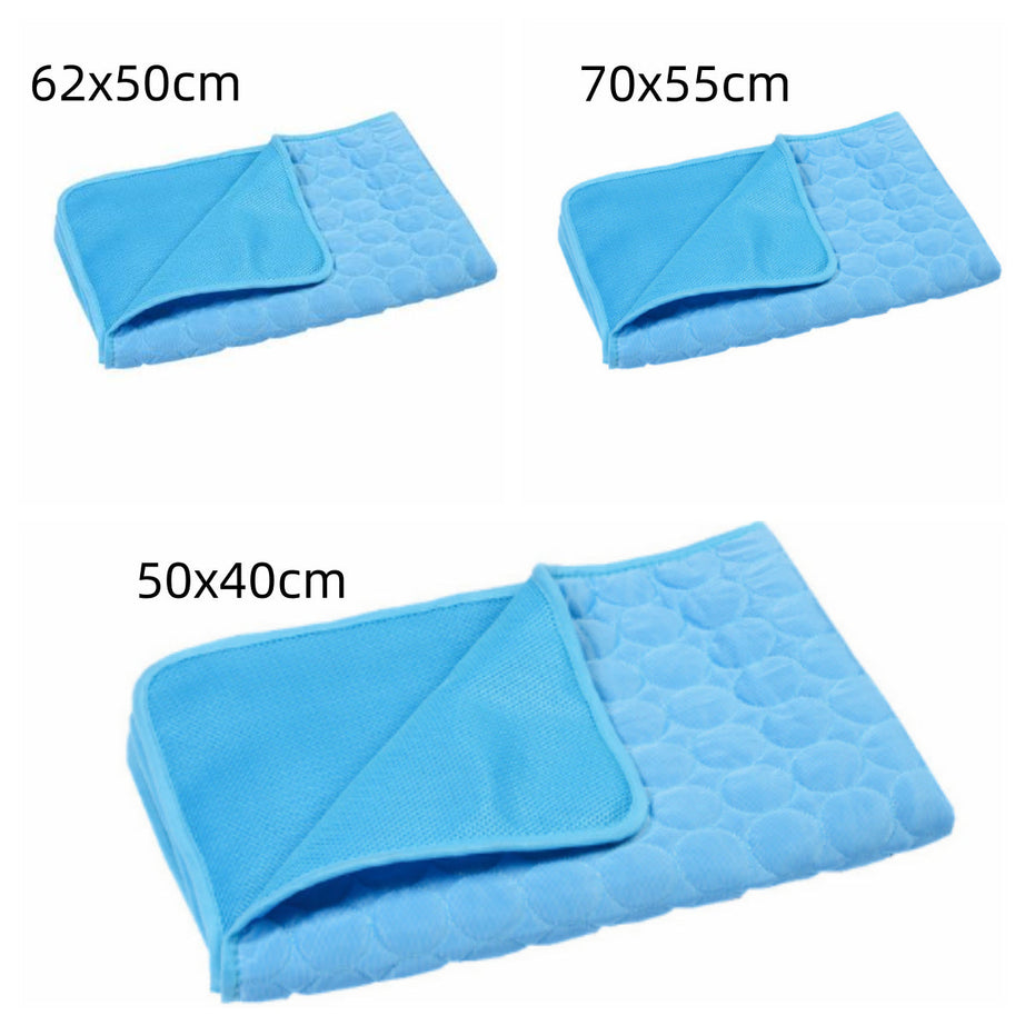 Summer Cooling Pet Sleeping Ice Silk Mat (Brown Set & Brown)