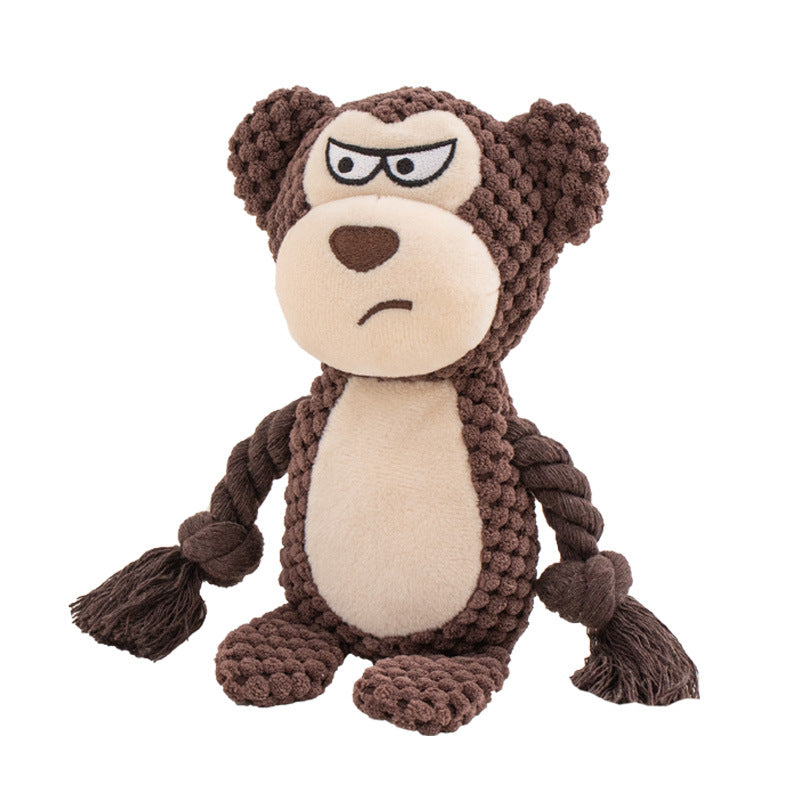 Pet Plush Sound Cotton Rope Toys Interactive Tug Of War Training
