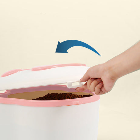 Dog Food Storage Container Claw Pet Grain Bucket With Cute Lid