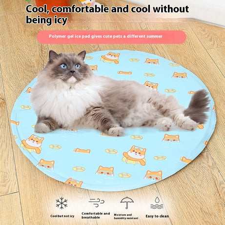 Pet Ice Mat Round Gel Dog Multifunctional Cooling Cool Pad