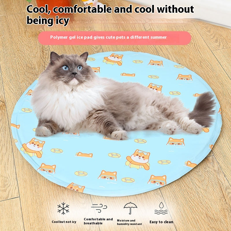 Pet Ice Mat Round Gel Dog Multifunctional Cooling Cool Pad