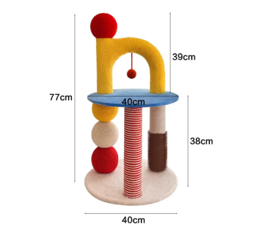 U-shaped Compact All-in-one Cat Tree That Saves Space Sisal