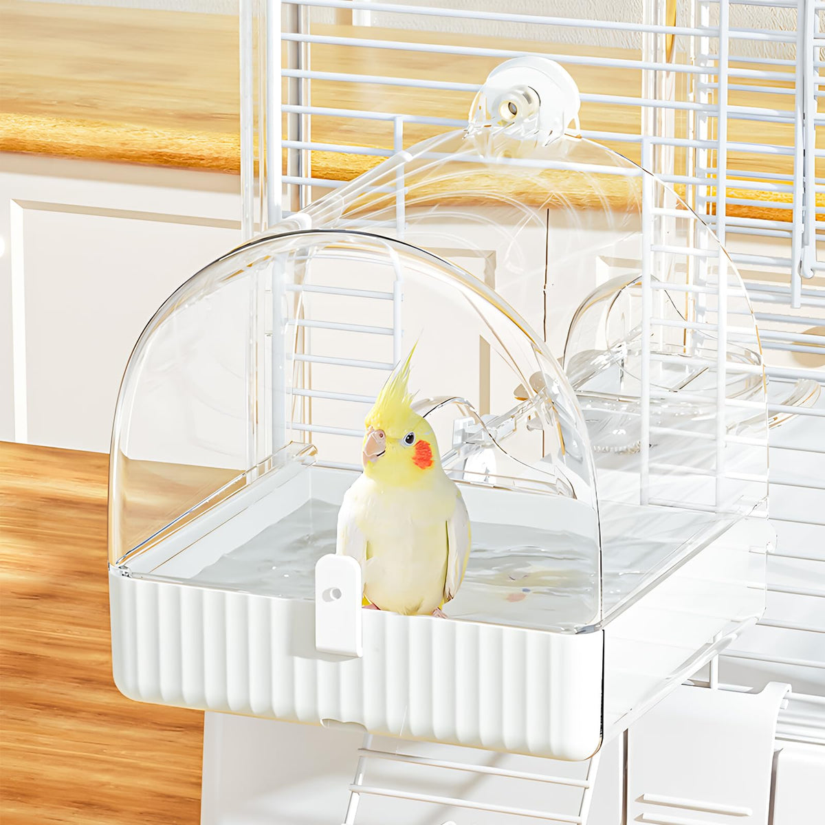 Hanging Bird Bath For Cage 3-in-1 Multifunction Bath&bowl&house