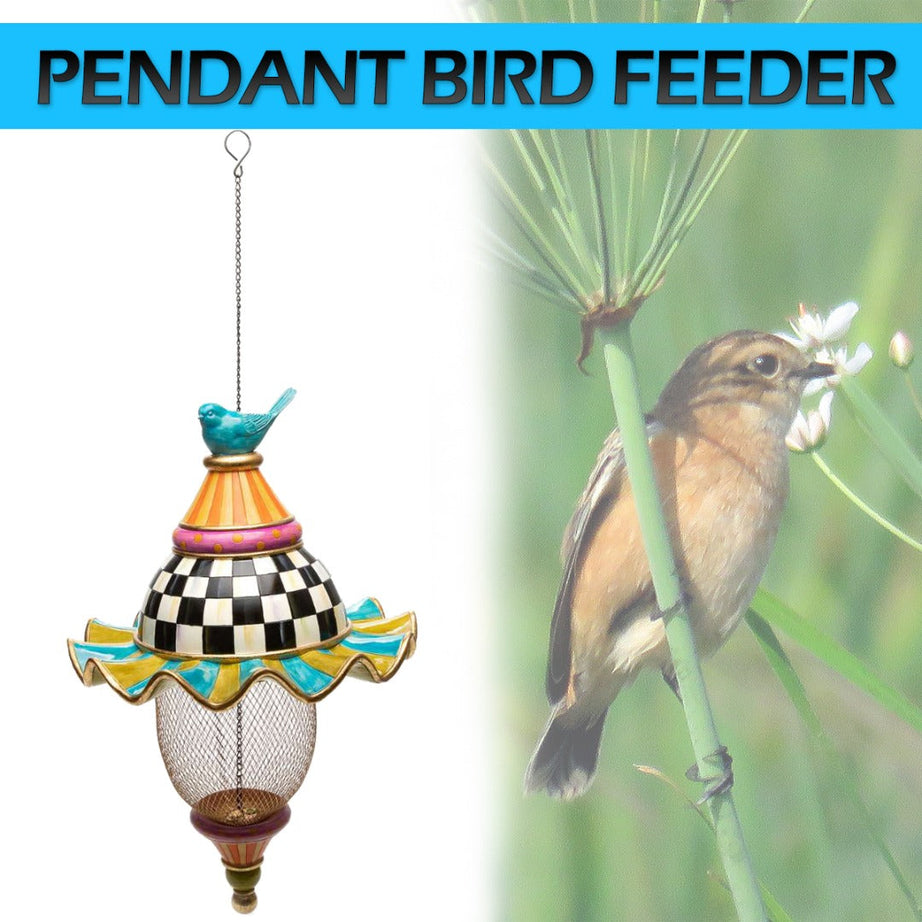 Metal Bird Feeder Creative Pattern Birdhouse Hanging Decor Garden