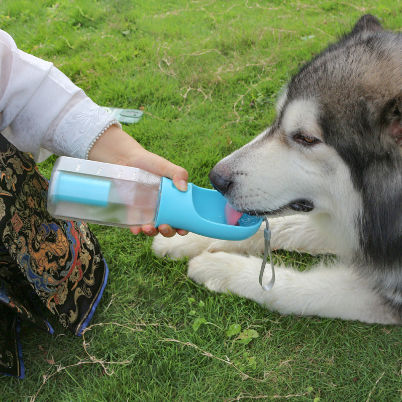 Portable Cat Dog Water Bottle Food Feeder Drinker Poop Dispenser 3
