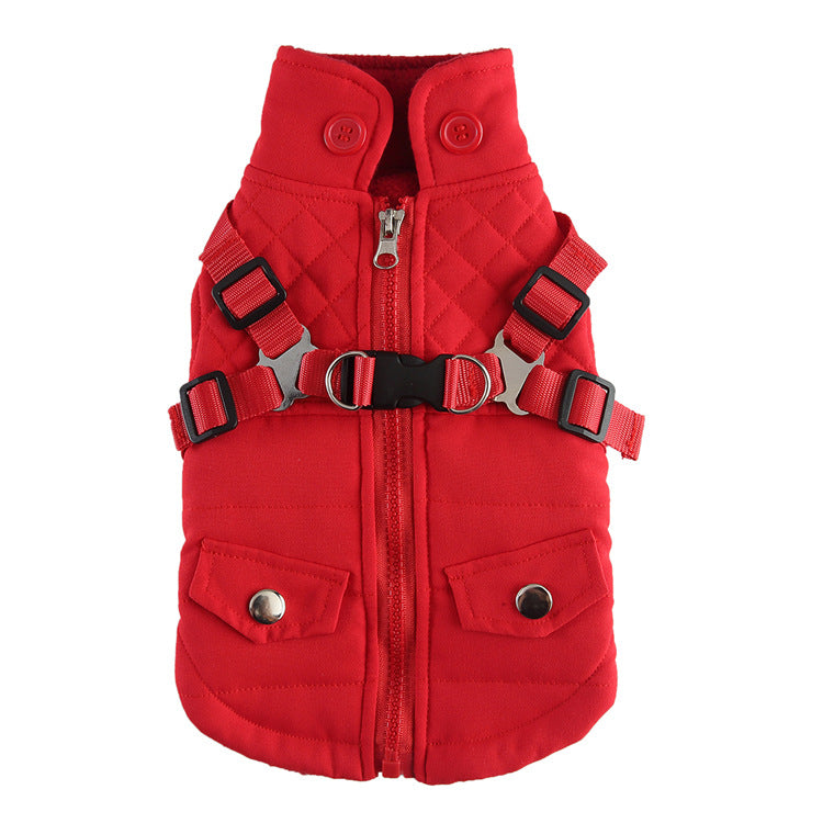 Pet Winter Cotton Dog Clothes Zipper Jacket Supplies