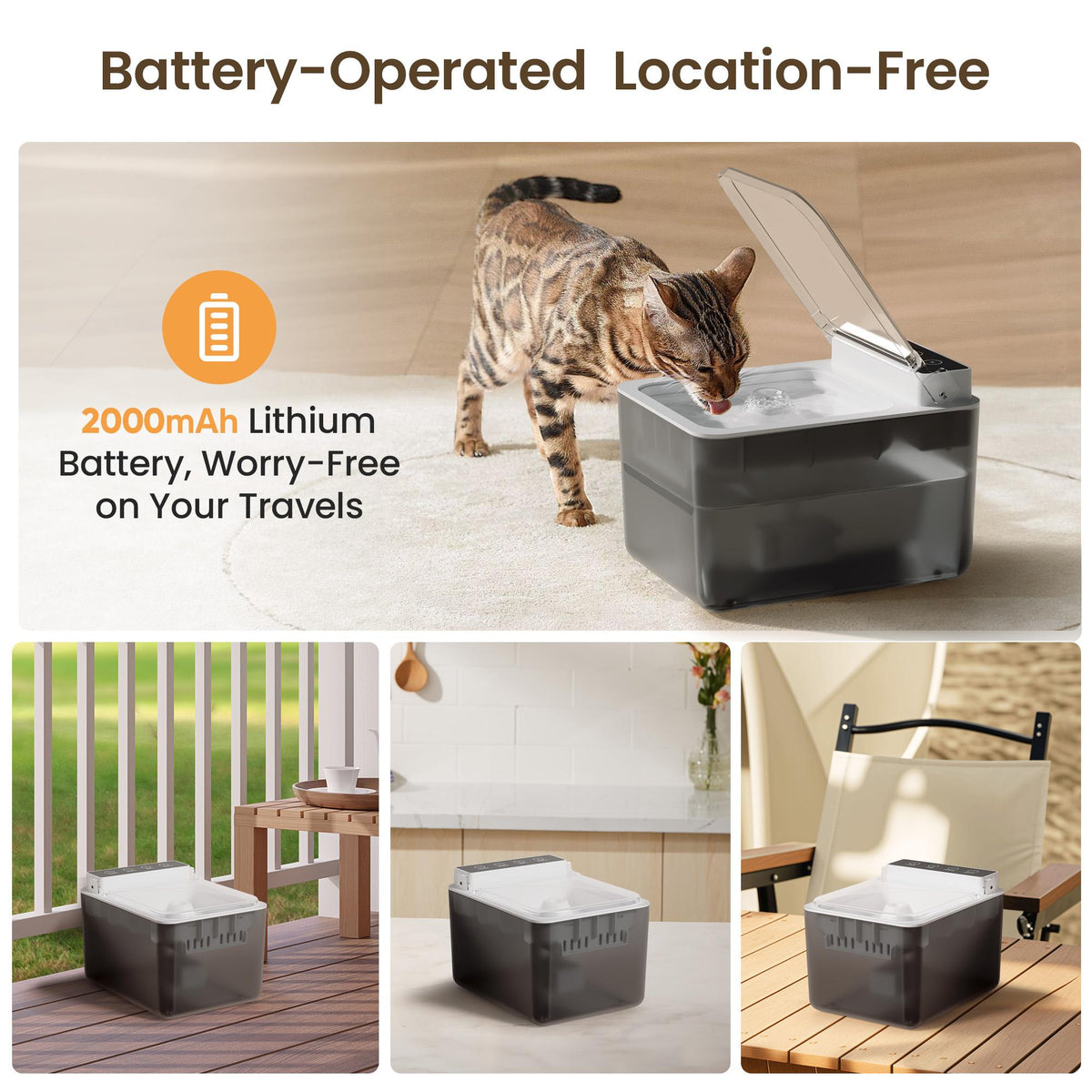 Wireless Charging Battery Driven 304 Stainless Steel Cat Automatic