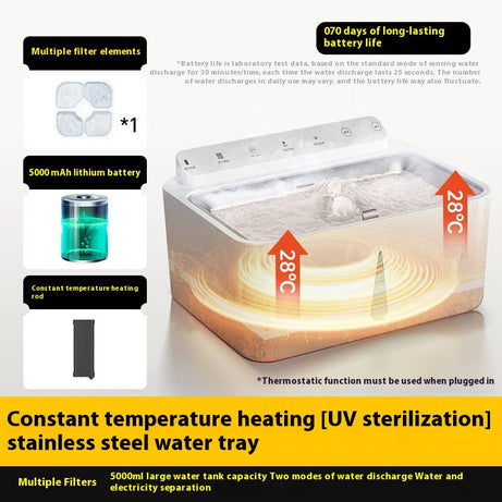 Cat Water Fountain Constant Temperature Heating Automatic