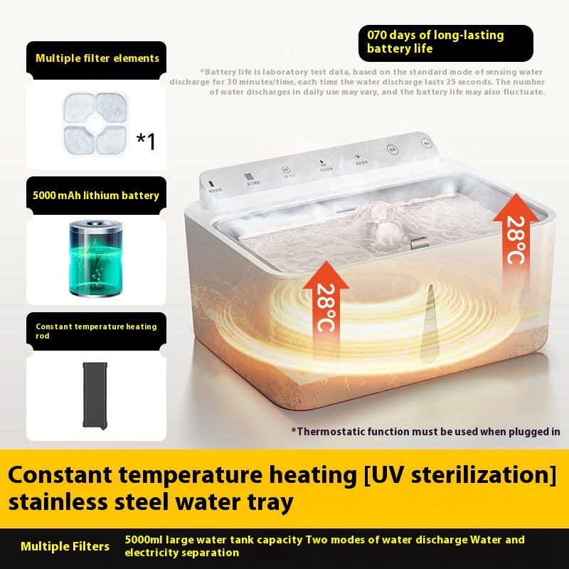 Cat Water Fountain Constant Temperature Heating Automatic