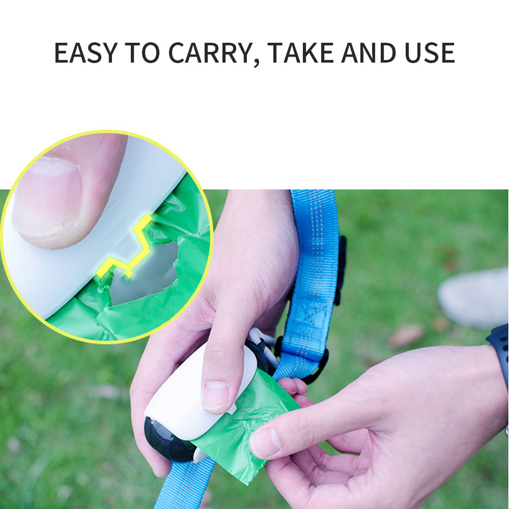Dog Poop Bag Holder And Dispenser With Leash Attachment Pet