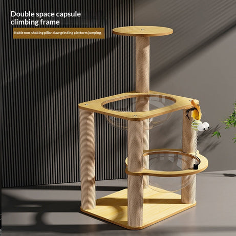 Cat Climbing Frame And Bed Combo With Enlarged Space Capsule