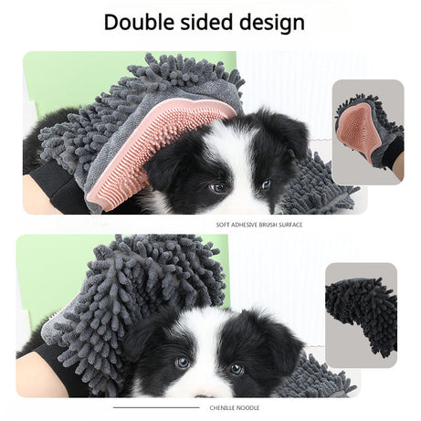Pet Bathing Brush 2-in-1 Grooming Glove Elegant Dog Tool