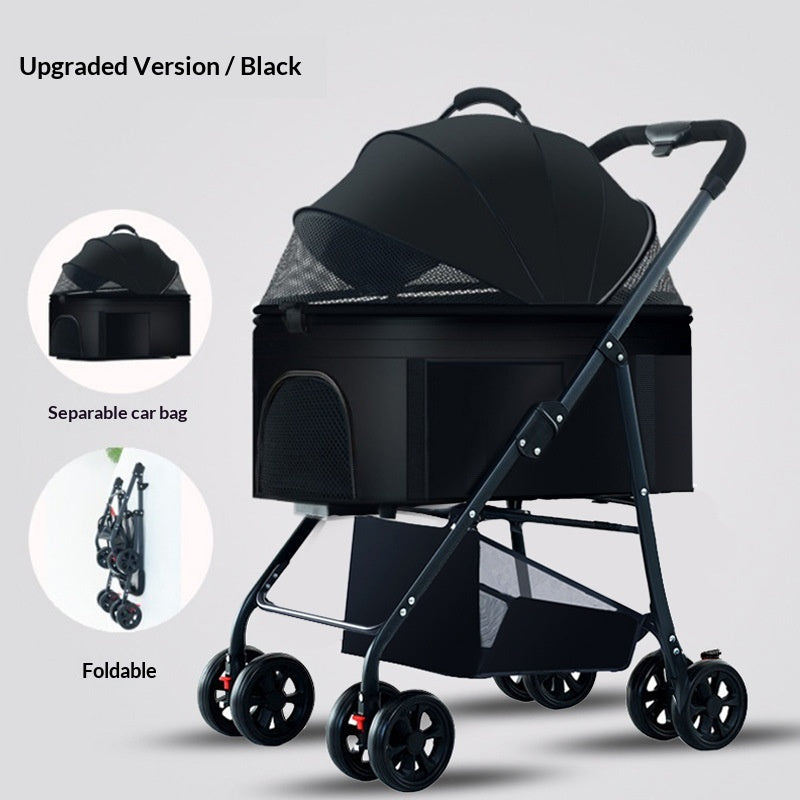 Pet Stroller For Dogs And Cats Portable Detachable Cage