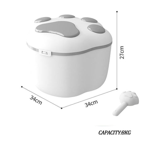 Dog Food Storage Container Claw Pet Grain Bucket With Cute Lid