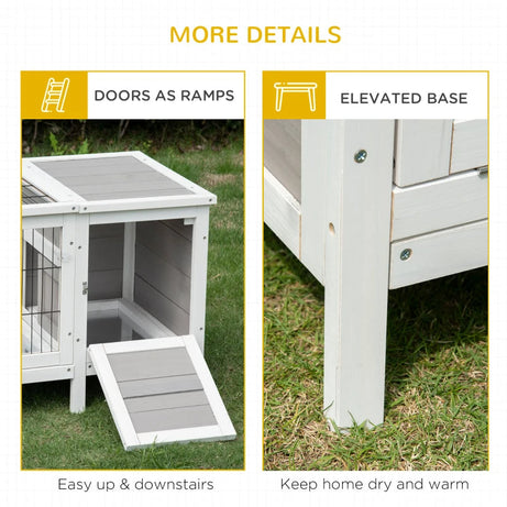 Rabbit Hutch Bunny Cage Guinea Pig House With Pull-out Tray