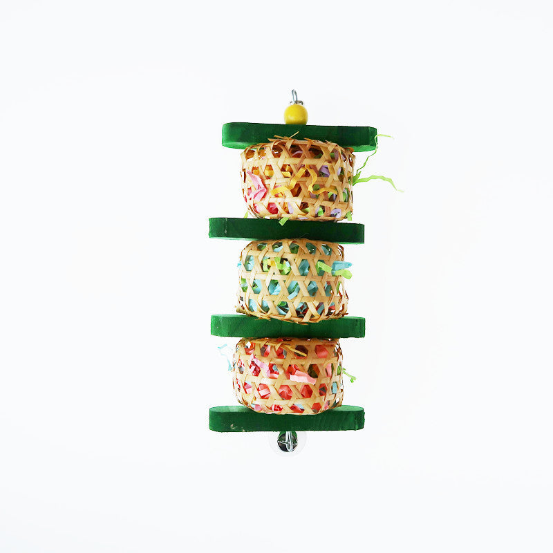 Parrot Supplies Bird Toy Rattan Woven Paper Silk Wood Gnawing