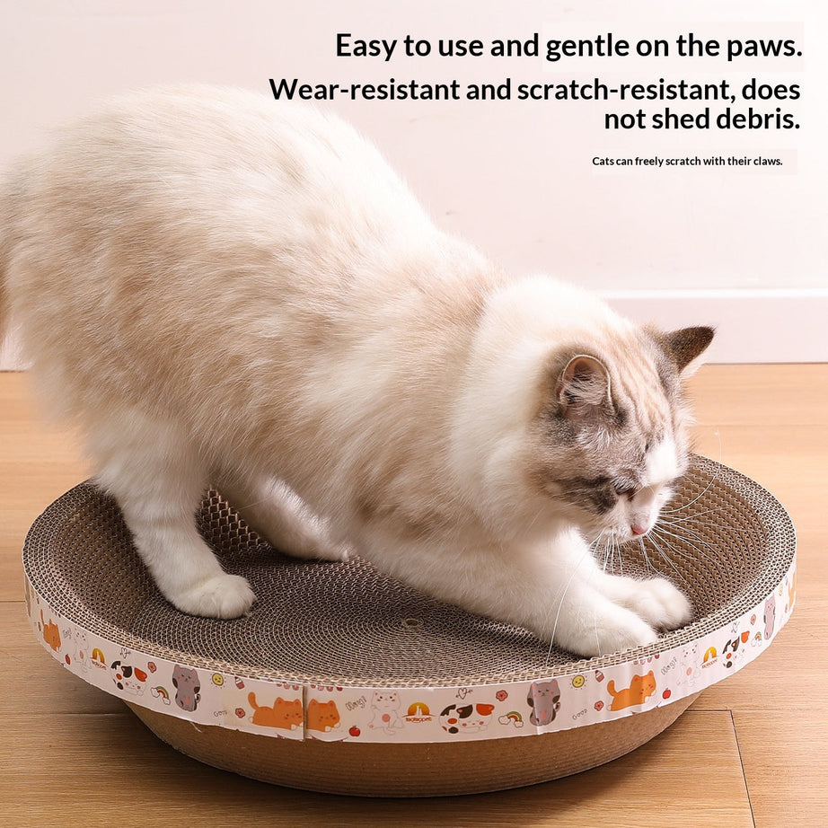 Large Round Cat Scratching Post With Warm Bed For Winter