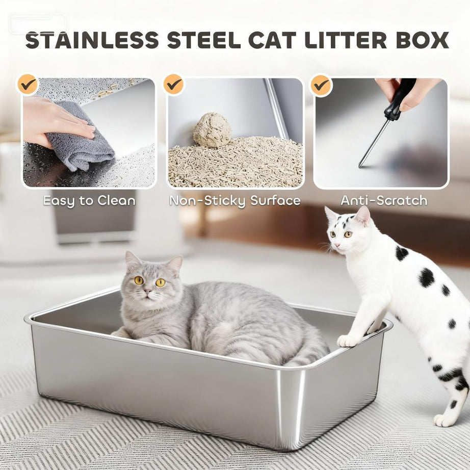 Cat Litter Box Top And Side Entry Enclosed With Flip