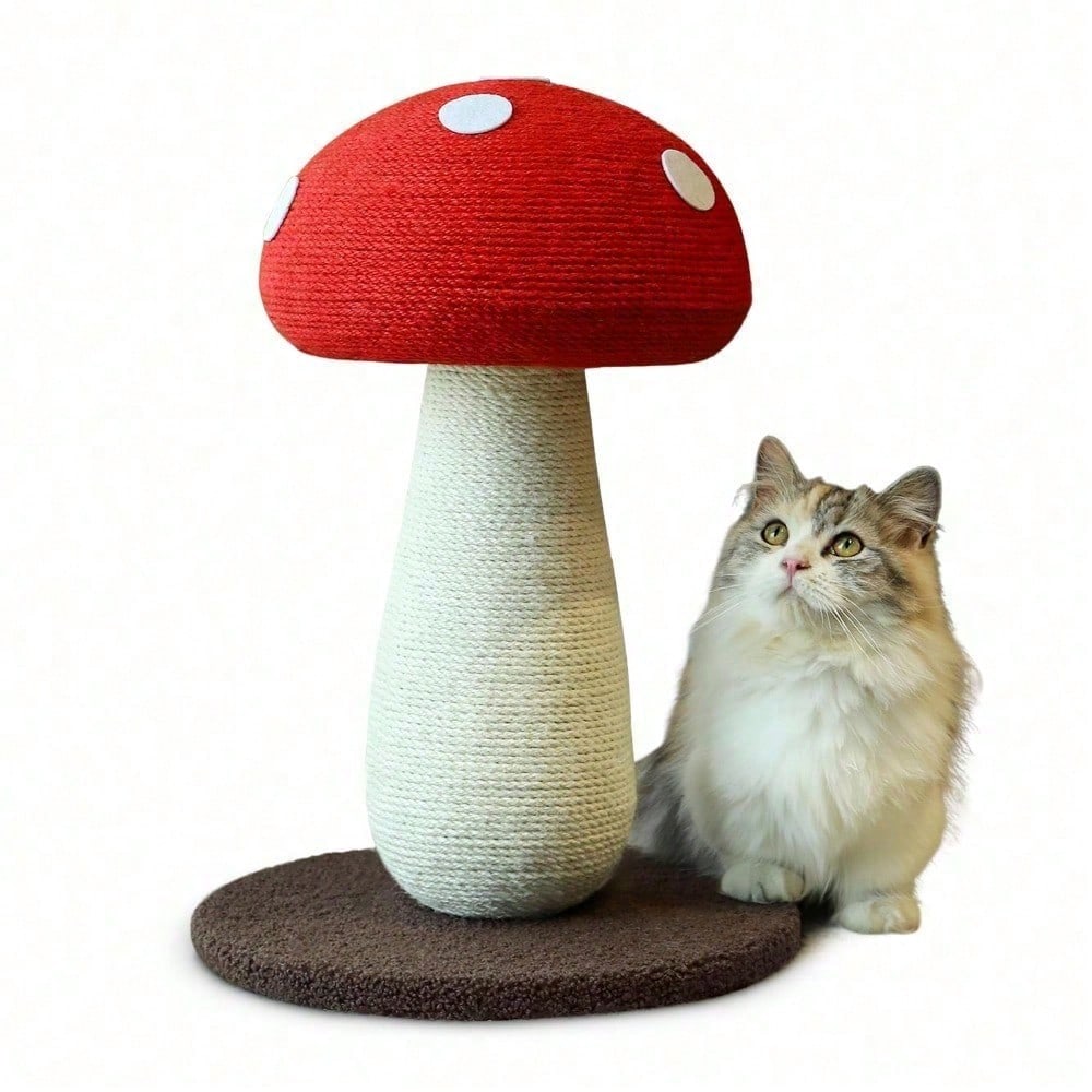 Mushroom Cat Scratching Post Unique Design Sisal Wrapped Ideal