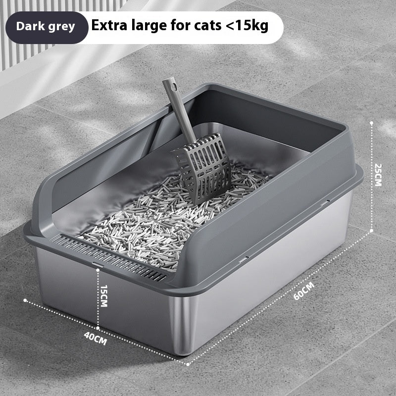 Stainless Steel Litter Box Cat Toilet