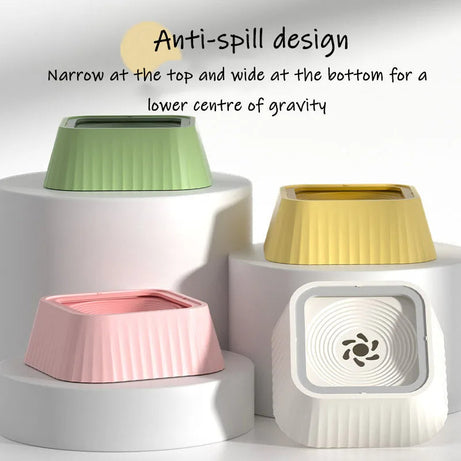 Pets Dog Cat Bowl Floating Water Drinker Not Wet Mouth Splash