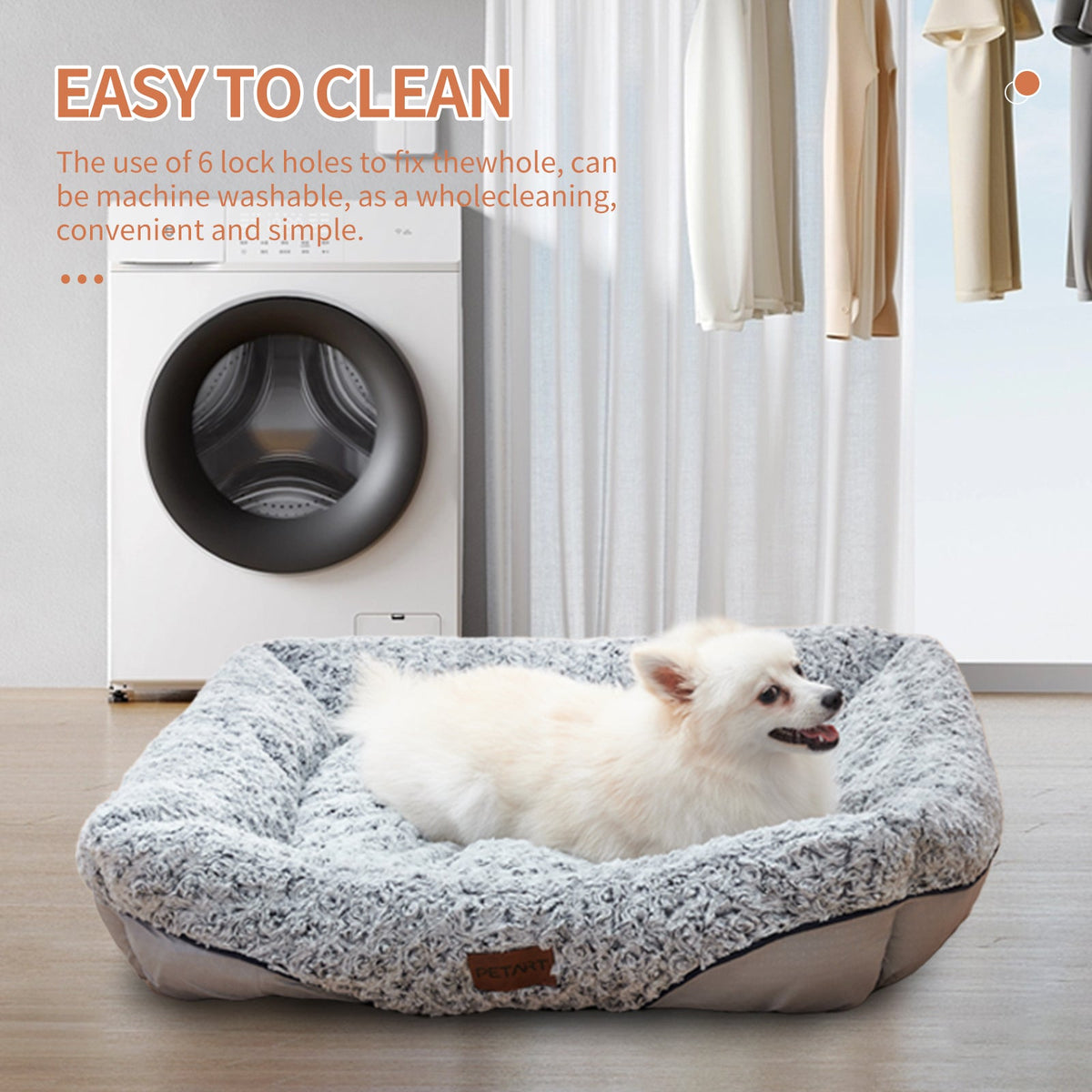 Swirl Rose Velvet Dog Beds For Small Medium Dogs Removable Cushion