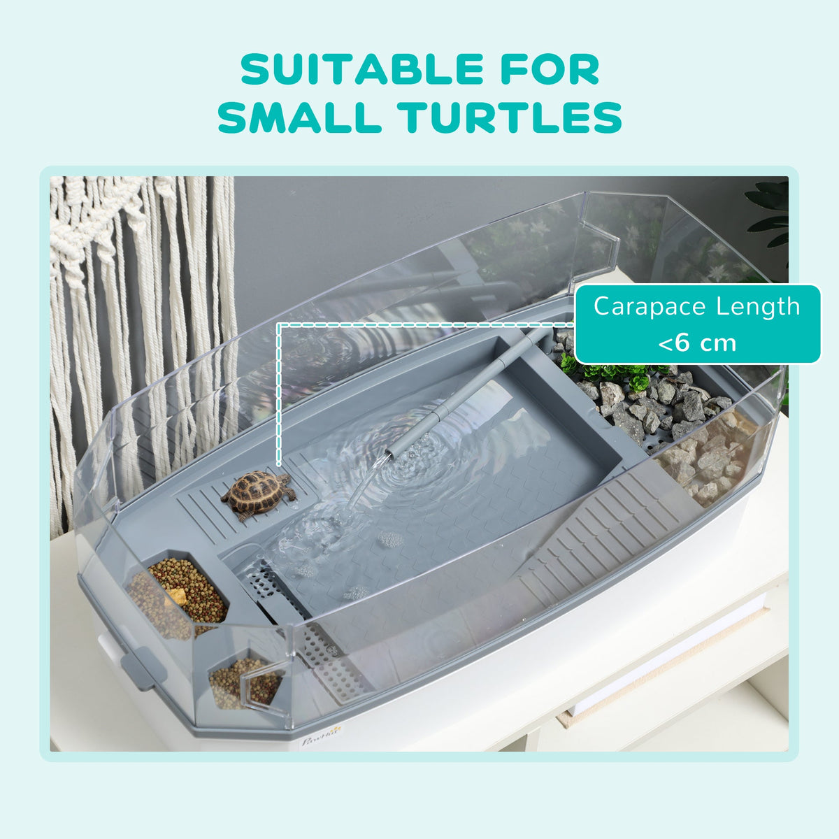Turtle Tank Kit Aquarium With Basking Platform Water Pump Filter