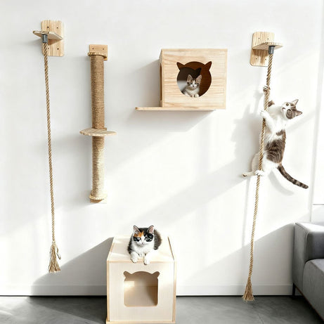 Cat Tree With Scratching Post Jumping Platform And Bed Complete Set