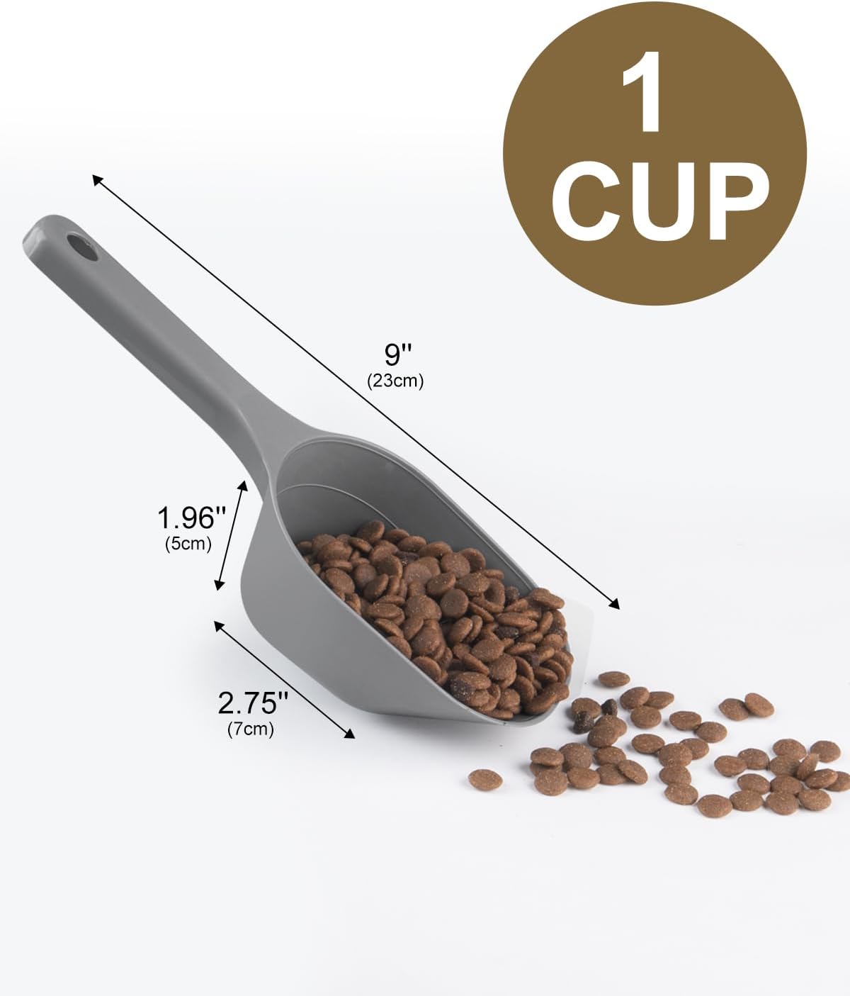 Pet Food Scoop 1 Cup Capacity Lines For 2 And Plastic Pet For Dog