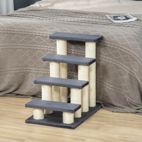 Pawhut Cat Tree With 4 Steps For High Beds Couch Cute Stair Shaped